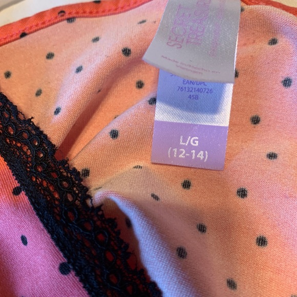 Nightgown ( size Large)  coral & black - Picture 2 of 3